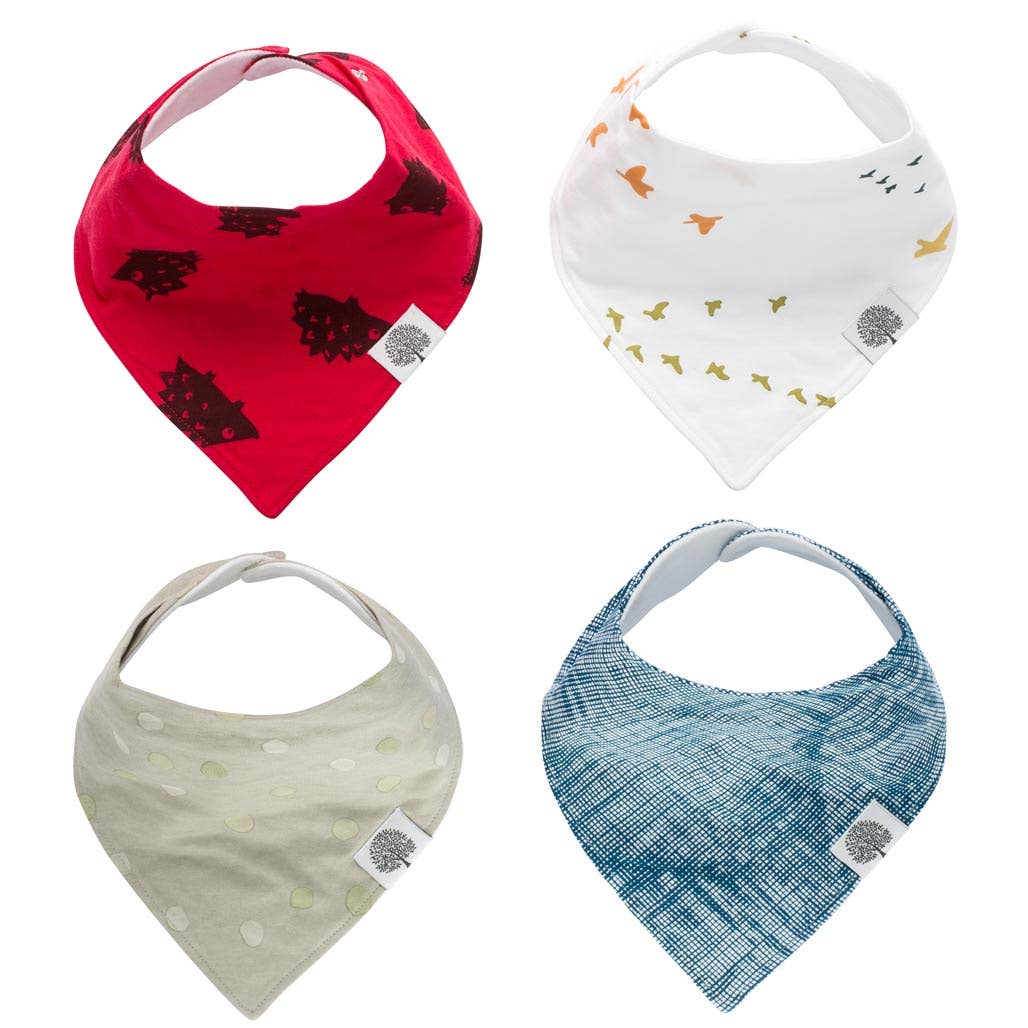 Parker Baby Co. Bandana Drool Bib Set, Adjustable Snap Baby Bibs, 4-Pack
