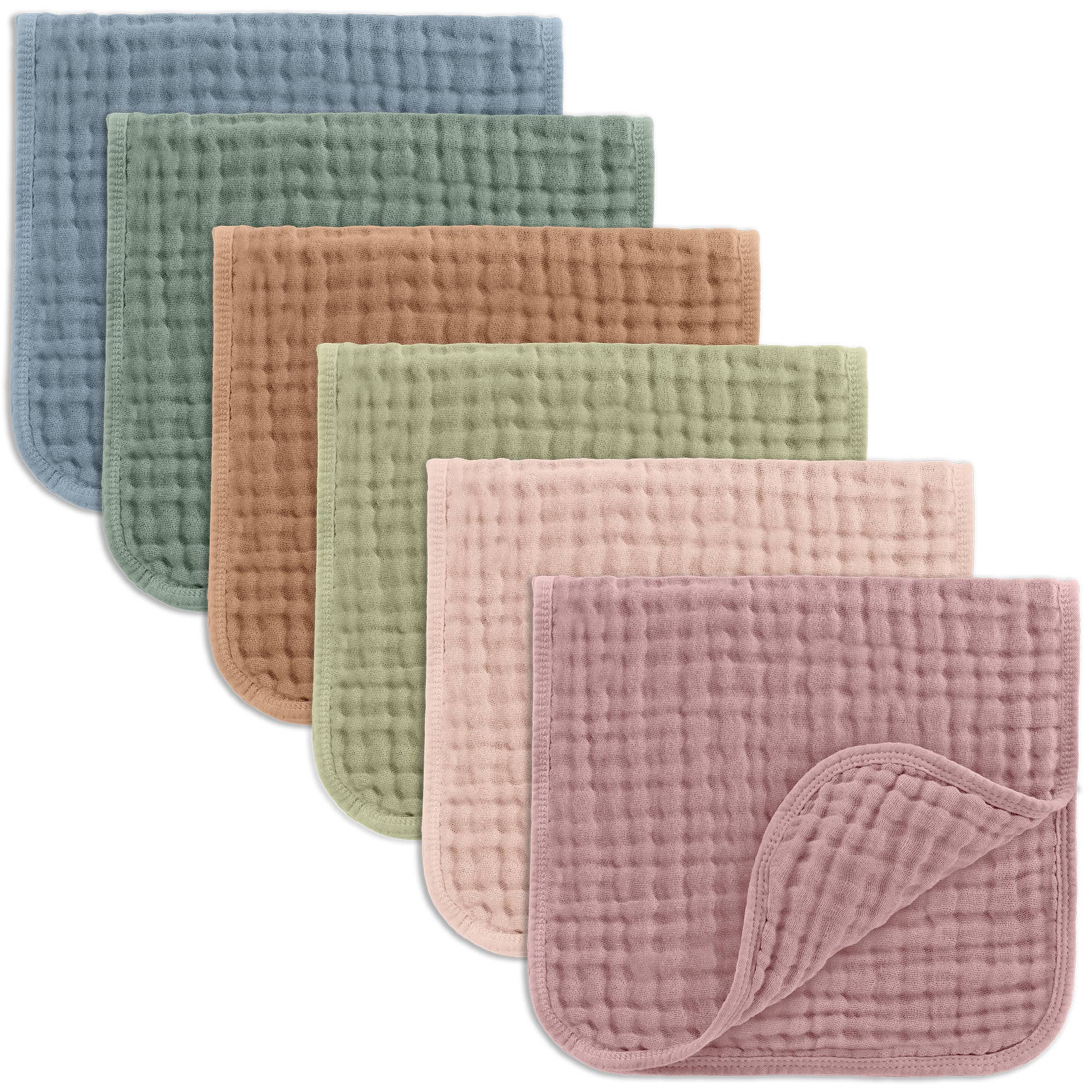 Comfy Cubs Muslin Burp Cloths, 100% Cotton, Cream, Set of 3